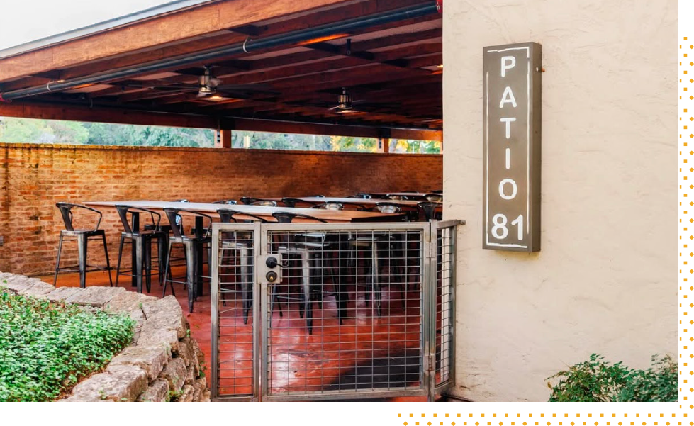 Patio 81, a semi-private indoor and covered patio area